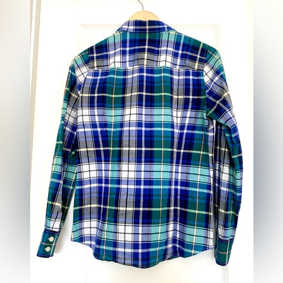 J. Crew Blue Green Plaid Button-Down Shirt - Picture 3 of 5